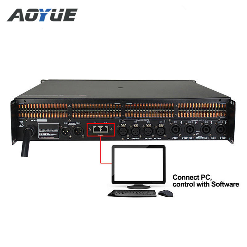 DSP12000Q Amplificateur de puissance DSP professionnel à 4 canaux